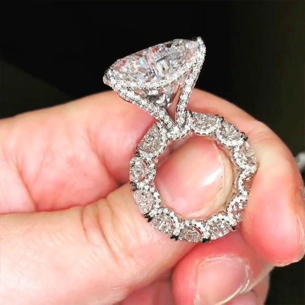 "Heart to Heart" Cut Sterling Silver Bridal Set Shineofdiamond
