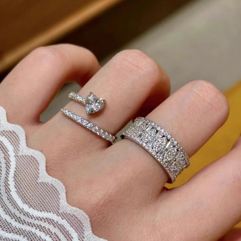 Stylish Sterling Silver Eternity Band with Micro inlays shine of diamond