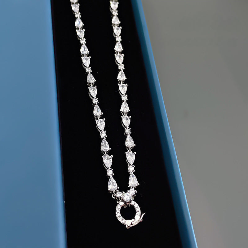 Abstract Arrangement Multi Cut Tennis Necklace For Women shine of diamond