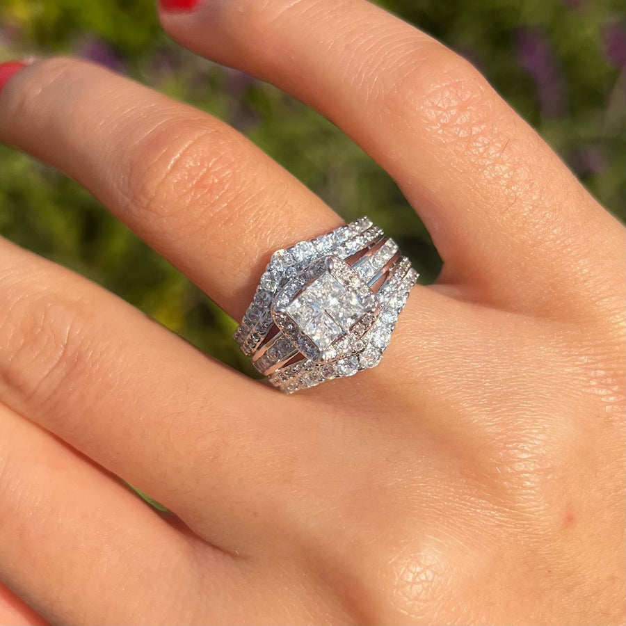 Exquisite Princess Cut Sterling Silver Party Engagement Ring For Women Shine of Diamond