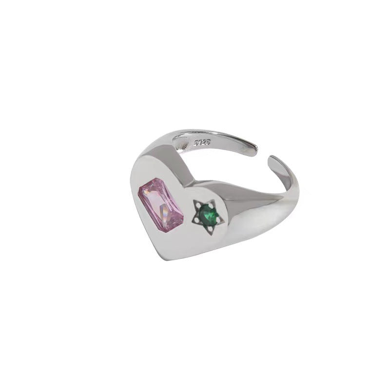 Retro Heart Design Adjustable Open Rings Dobrilajewelry