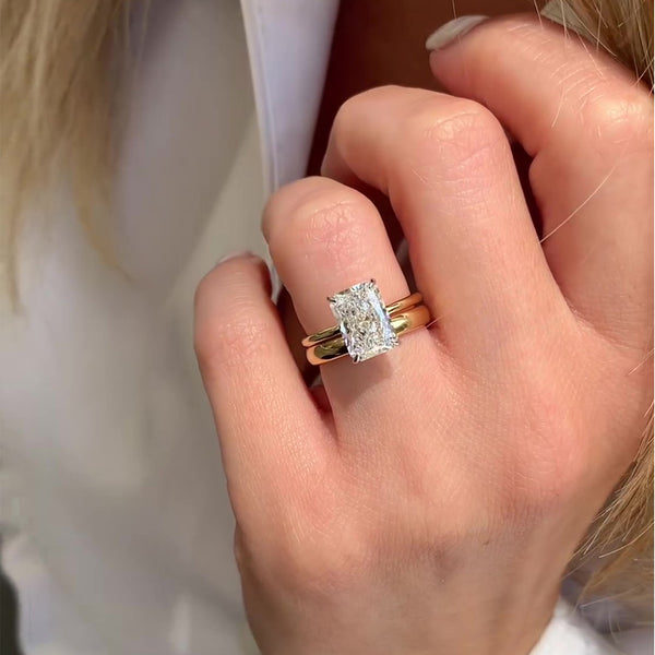 Classic Radiant Cut Sterling Silver Brdail Set shineofdiamond