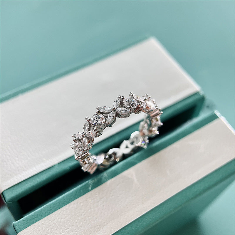 Dainty Butterfly Design Sterling Silver Wedding Band Shineofdiamond