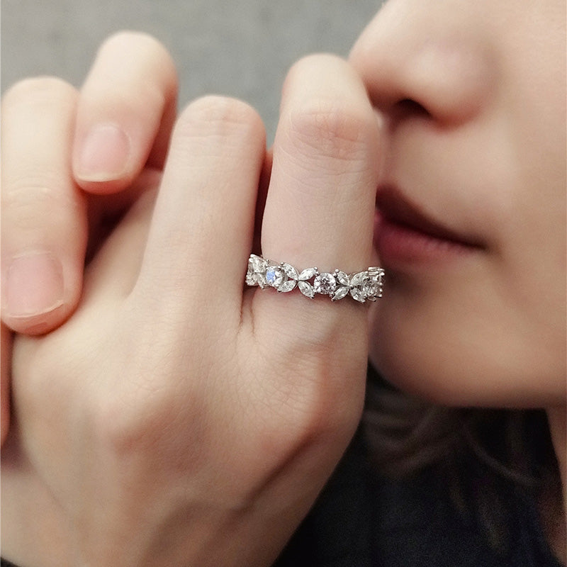 Dainty Butterfly Design Sterling Silver Wedding Band Shineofdiamond