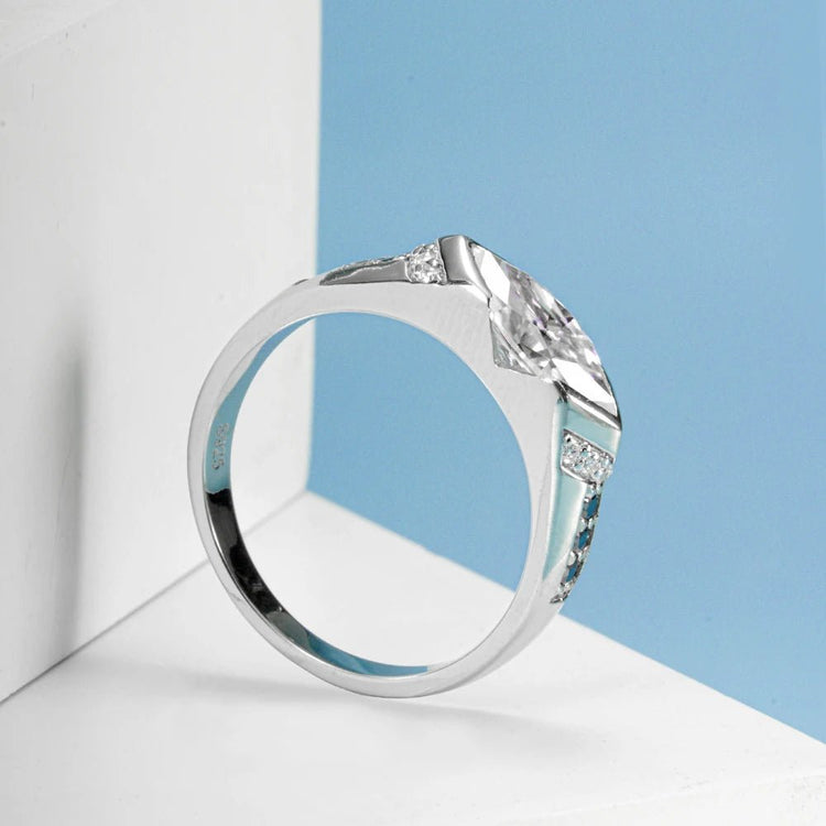 Exquisite Moissanite 1.0ct Marquise Cut Sterling Silver Engagement Ring Shineofdiamond