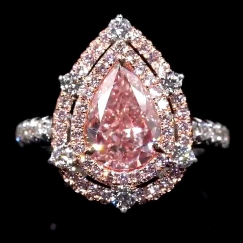 Double Halo Pear Cut 925 Sterling Silver Engagement Ring Shineofidamond