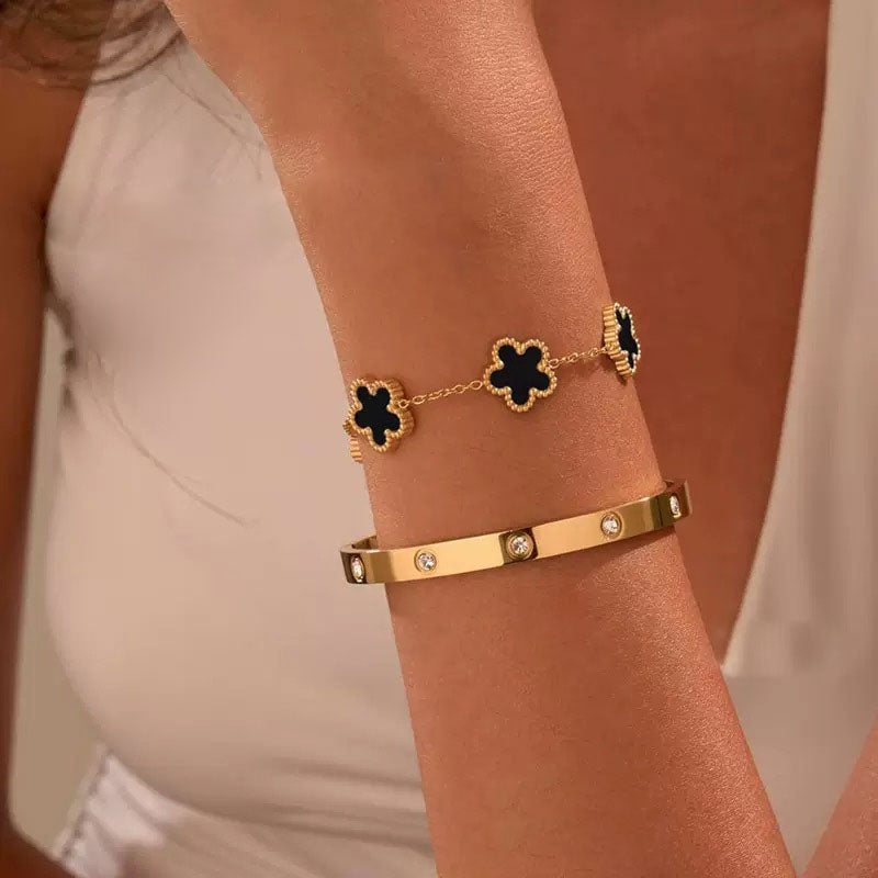 Four-leaf Clover Five-flower Bracelet Shineofdiamond