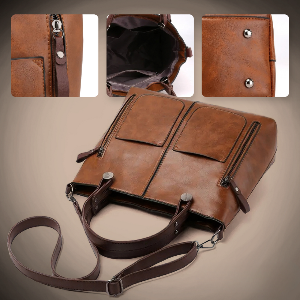 Nancy™ | Leather Bag with Timeless Elegance