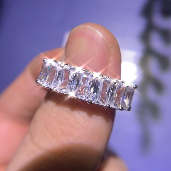 Stunning Princess Cut Eternity Wedding Band Shineofdiamond