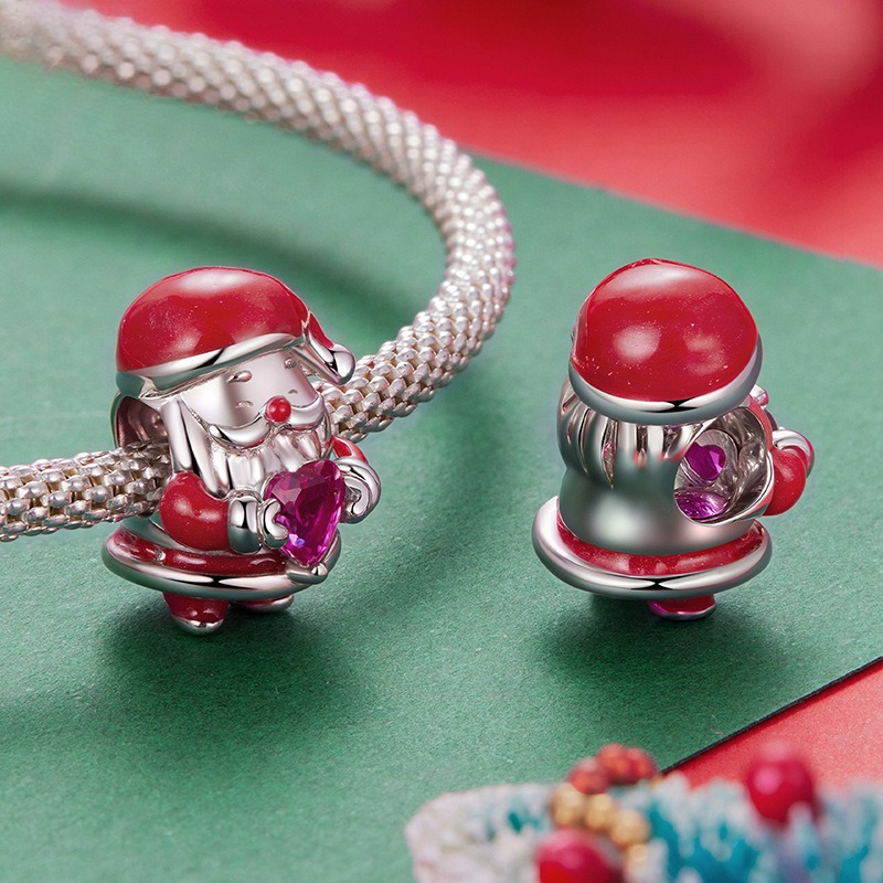 Christmas Themed 925 Sterling Silver Charms for Bracelets & Necklace Shine of Diamond