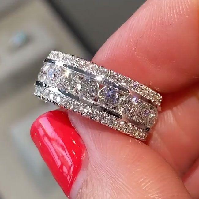 Round Cut Eternity Anniversary Wedding Band Shineofidamond