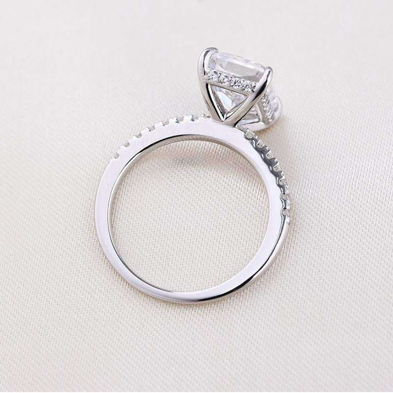 3-Pieces Sparkle Radiant Cut Bridal Set In Sterling Silver Shineofdiamond