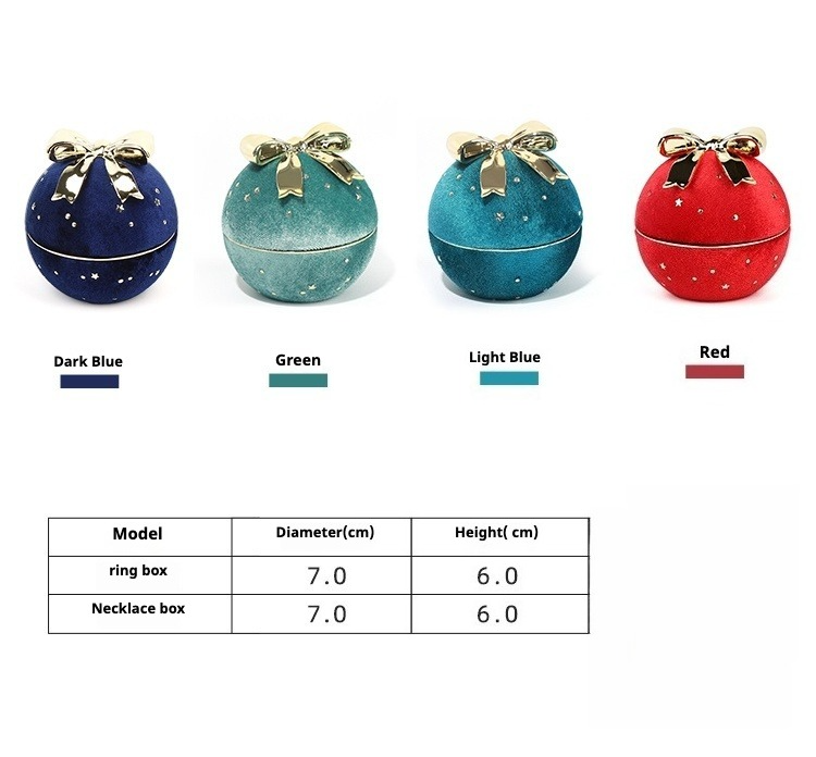 Romantic Spherical Bow-knot Jewelry Box for Ring and Necklace Shine of Diamond