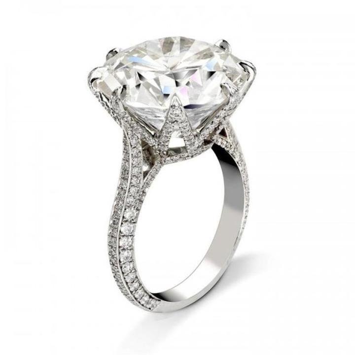 Solitaire 6.0ct 925 Sterling Silver Engagement Ring hot