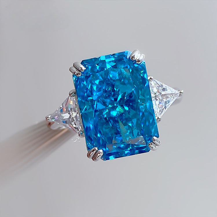 Sparkle Radiant Cut Sterling Silver Engagement Ring shine of diamond