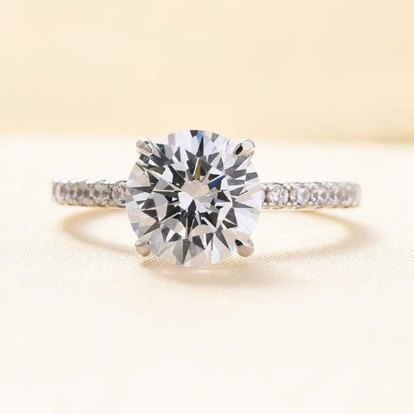 3pcs Gorgeous Round Cut Wedding Set In Sterling Silver shineofdiamond