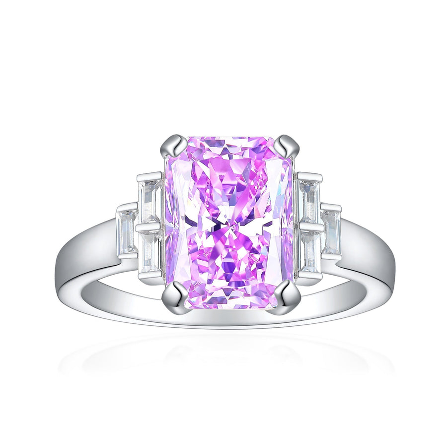 4.0CT. Radiant Cut Sterling Silver Engagement Ring (Multi Color Available) shine of diamond