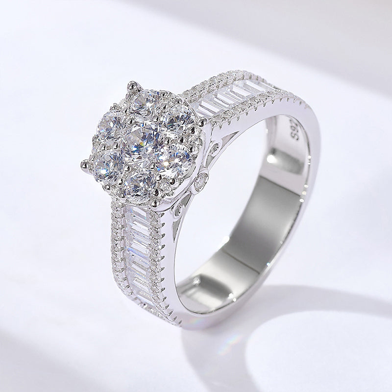 Sale | Stunning Round Cut Sterling Silver Wedding Bridal Set hot