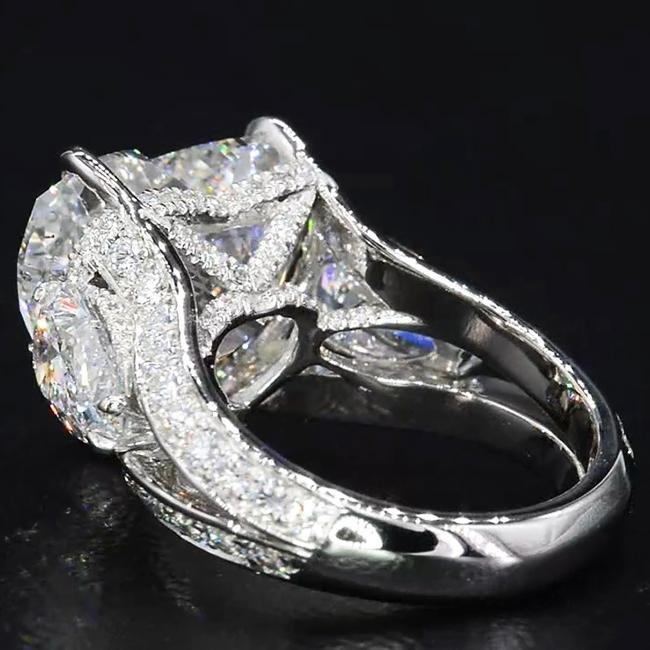 3 Stone Heart Cut Engagement Ring in Sterling Silver hot