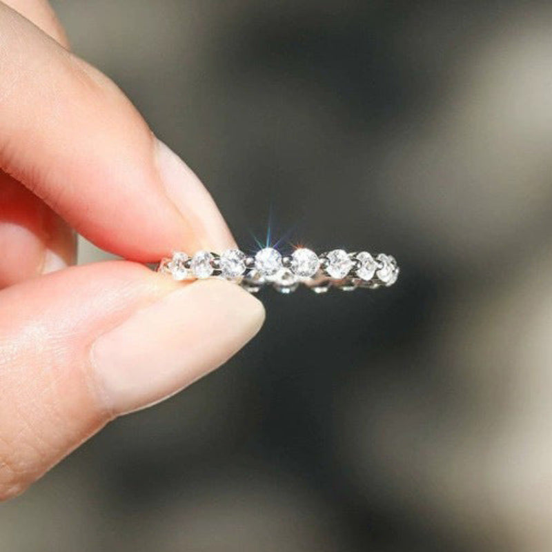 Sale | Simple Yellow Gold Full Eternity Wedding Band In Sterling Silver shine of diamond
