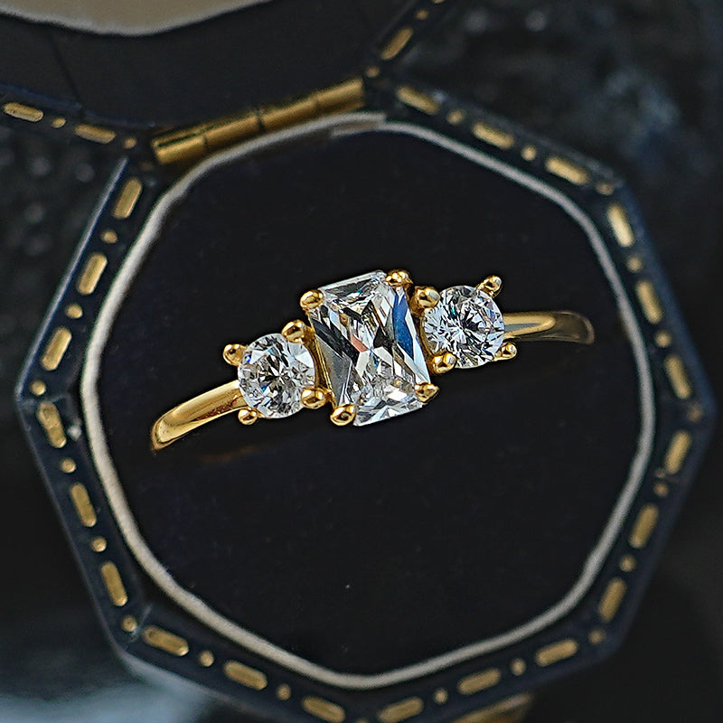 Luxury Three Stone Design Ice Cut Ring Carly Jewelry