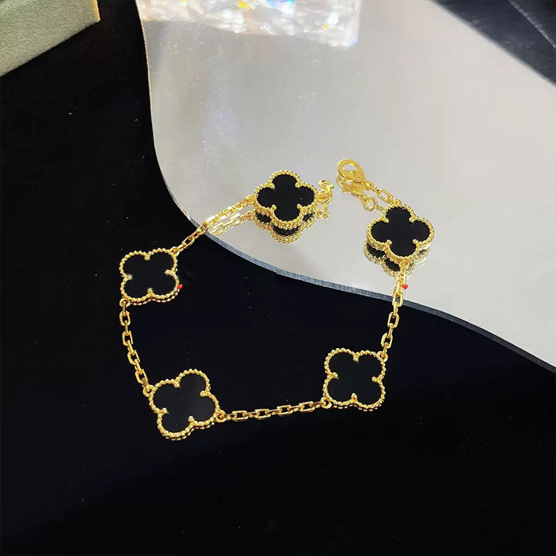 Four-leaf Clover Five-flower Bracelet Shineofdiamond