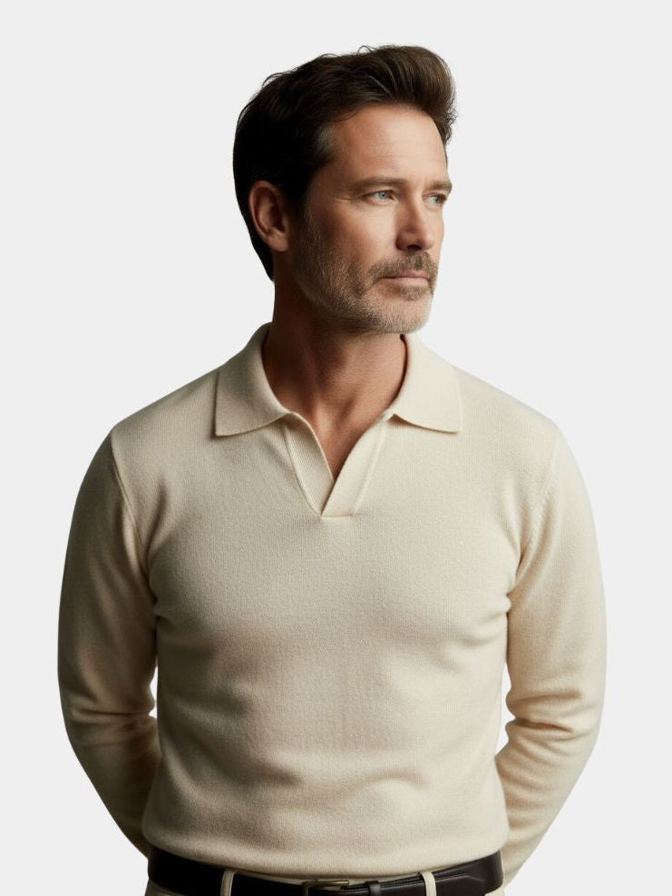 Essential V-Neck Polo Sweater - CAAYWORLD CAAYWORLD