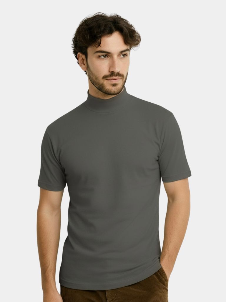 Solid Casual Turtle Neck T-Shirt - CAAYWORLD CAAYWORLD