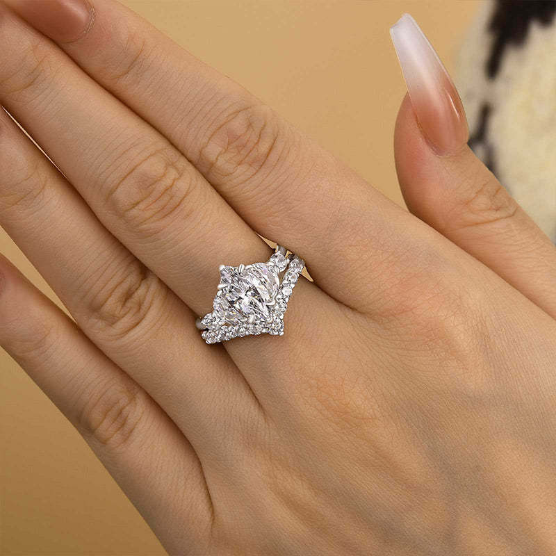 Gorgeous Marquise Cut Sterling Silver Brida Set shineofdiamond