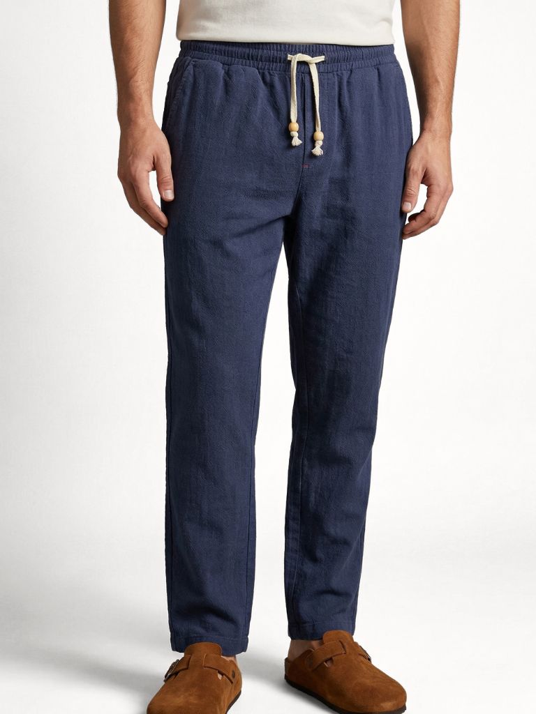 Azure Coast Linen Trousers - CAAYWORLD CAAYWORLD