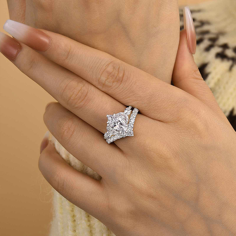 Gorgeous Marquise Cut Sterling Silver Brida Set shineofdiamond