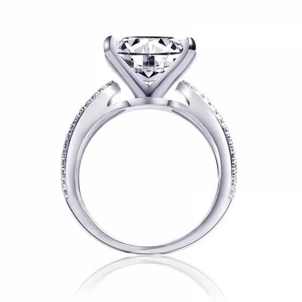 Princess Cut Engagement Ring in Sterling Silver Shineofdiamond