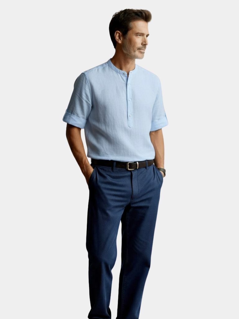 Casual Henley Neck Long Sleeve T-Shirt - CAAYWORLD CAAYWORLD