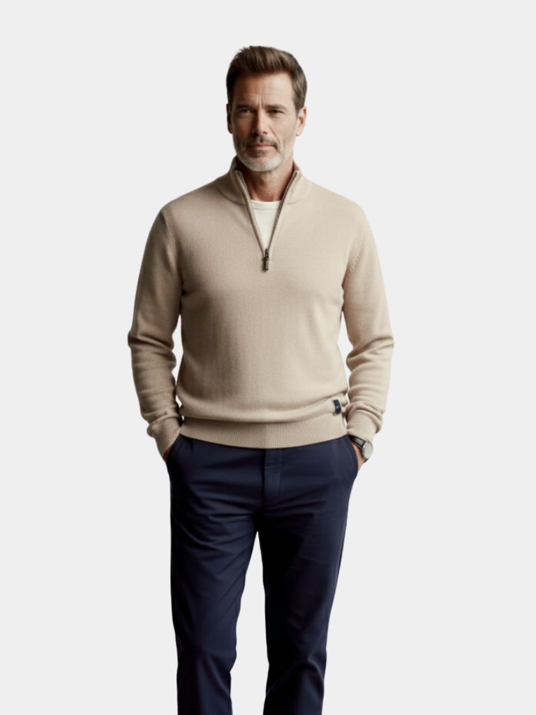 Half Zip Knitwear Solid Color Cardigan Sweater - CAAYWORLD CAAYWORLD