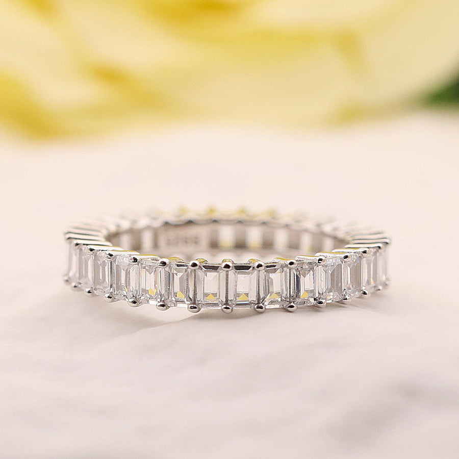 5PCS Stunning Wedding Band Set In Sterling Silver Shineofdiamond