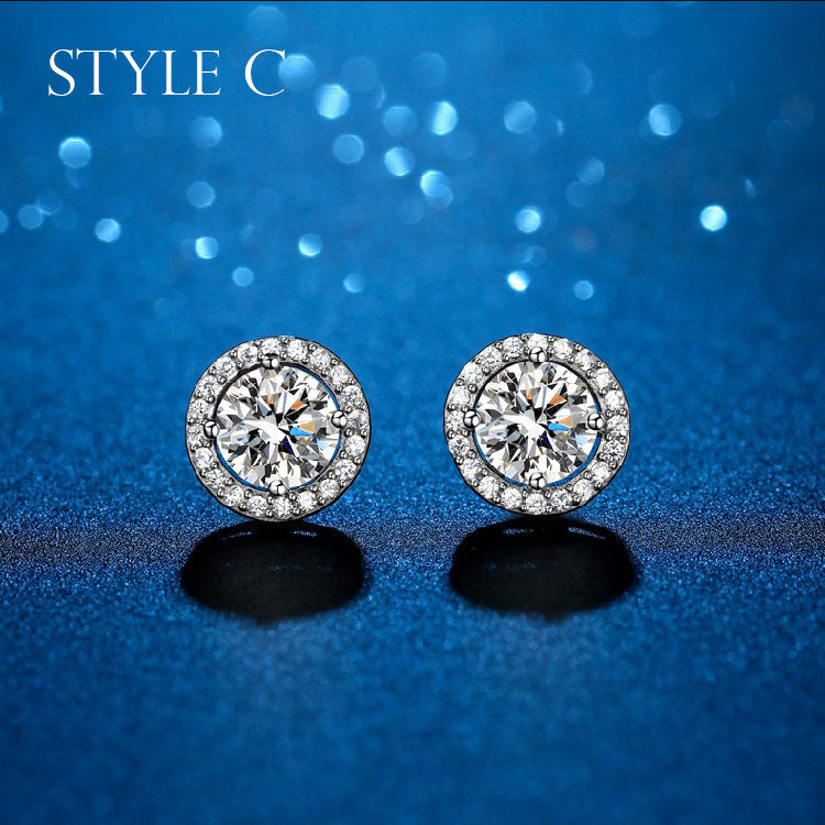 Moissanite Sterling Silver Earrings For Women shine of diamond
