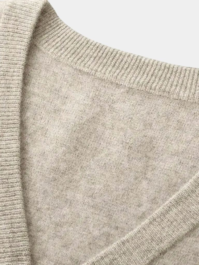 100% Merino Wool V Neck Knitwear Cardigan Sweater - CAAYWORLD CAAYWORLD
