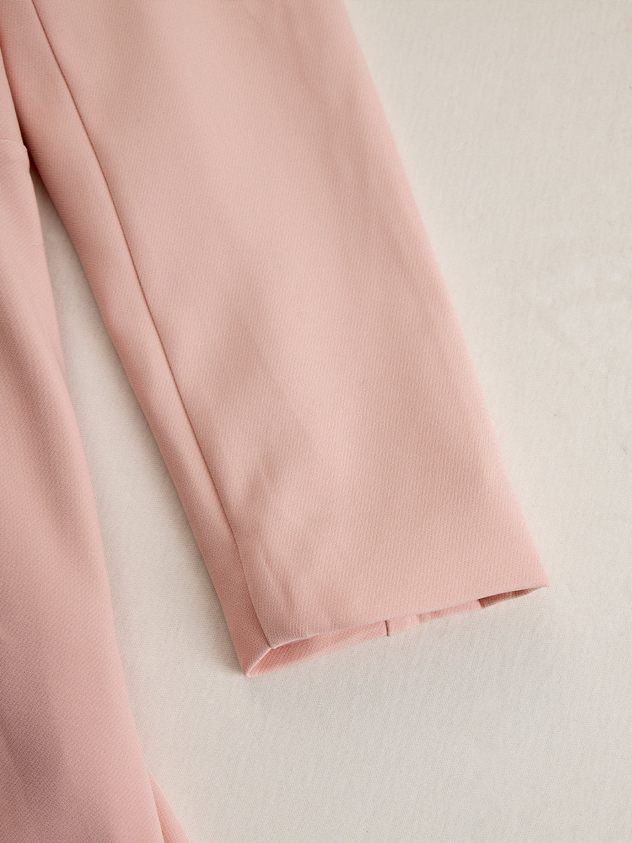 Elegant Pleated Blazer Midi Dress HWT