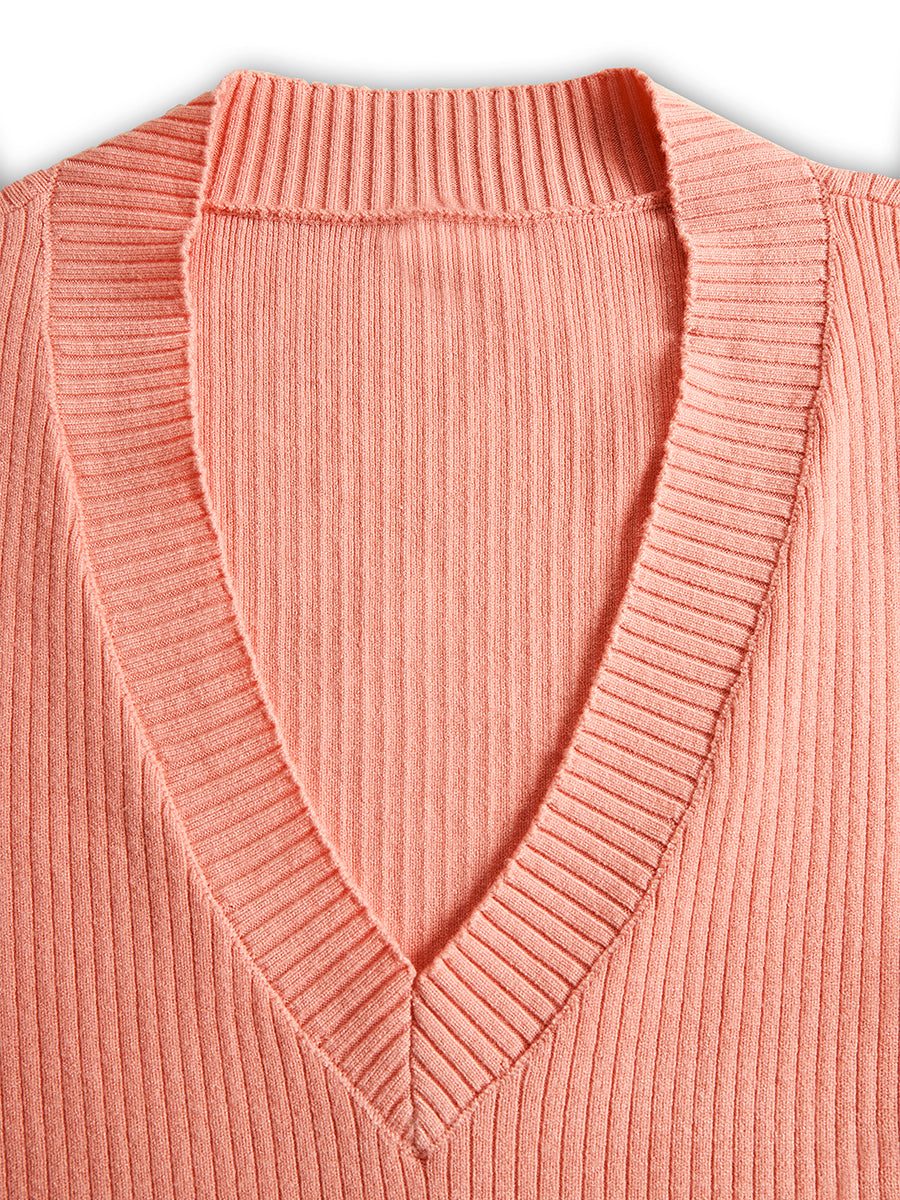 Sweetheart Ruffle Hem Ribbed Knit Mini Dress SN
