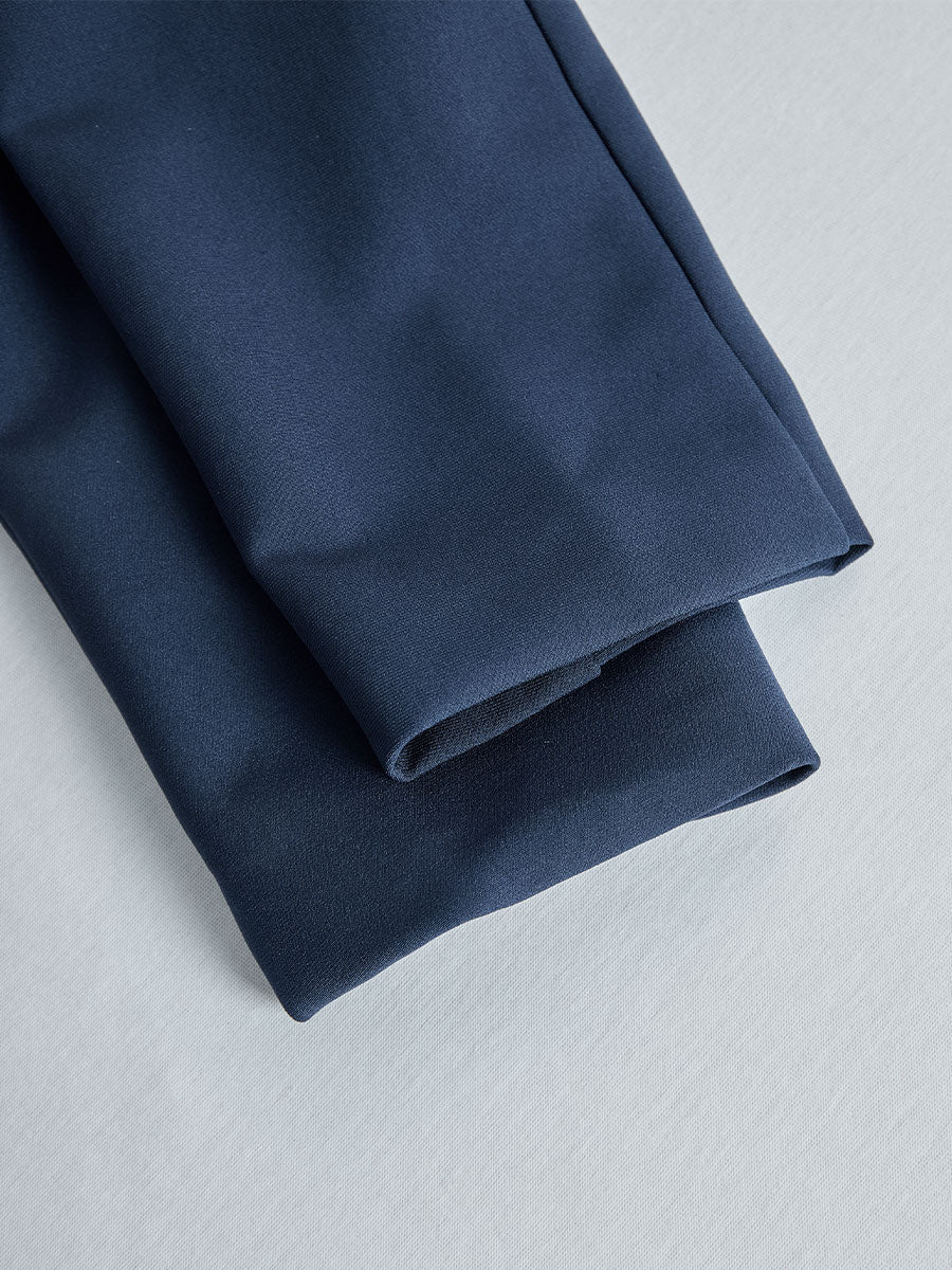 Elegant Navy Blue Tailored Fit Flared Coat Dress SN