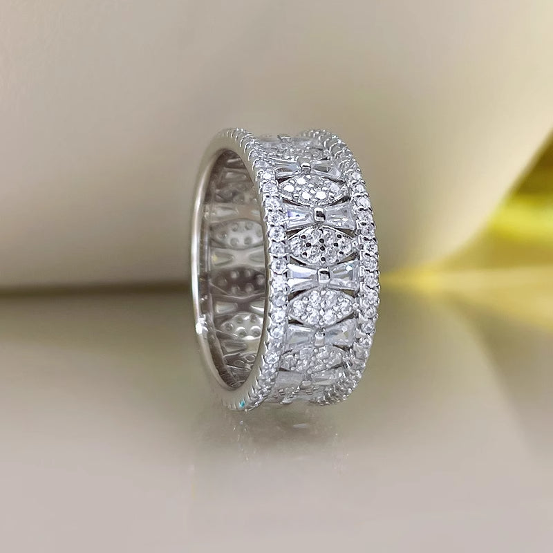 Stylish Sterling Silver Eternity Band with Micro inlays shine of diamond