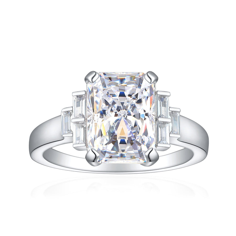 4.0CT. Radiant Cut Sterling Silver Engagement Ring (Multi Color Available) shine of diamond