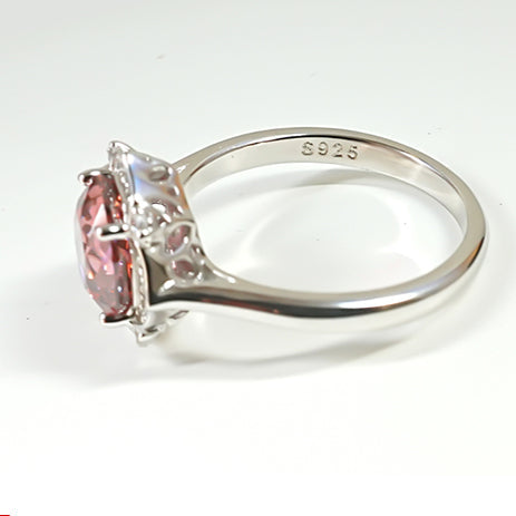 Vintage Rose Design 18K White Gold Plated Engagement Ring Carly Jewelry