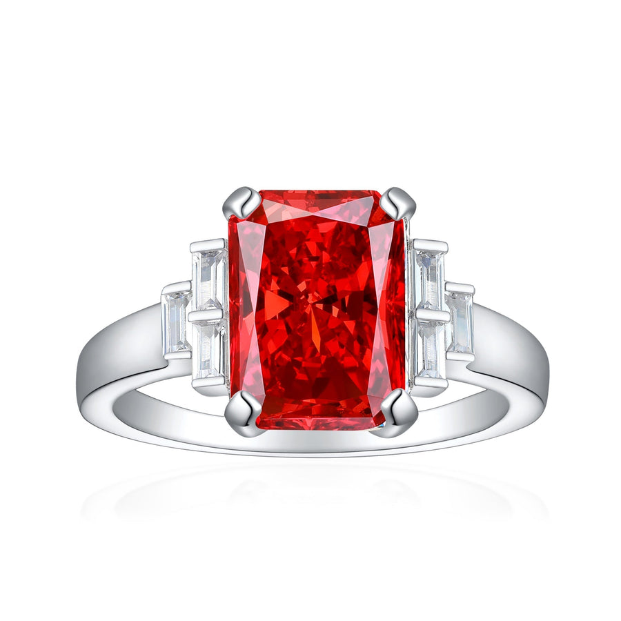4.0CT. Radiant Cut Sterling Silver Engagement Ring (Multi Color Available) shine of diamond