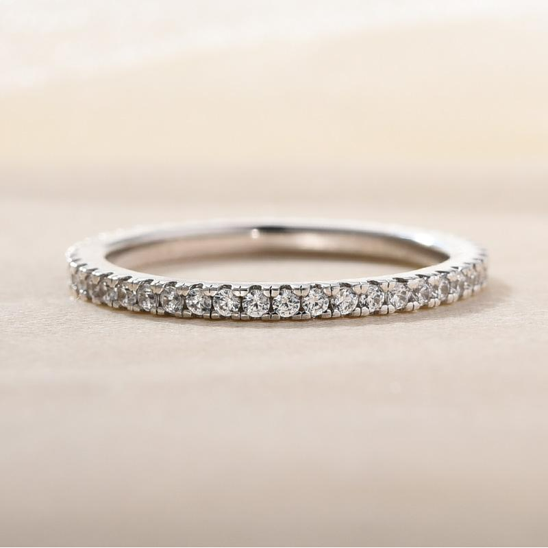 Four Row Full Eternity Stackable Wedding Band In Sterling Silver Shineofdiamond