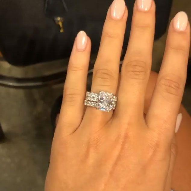 3PCS 4.0ct Radiant Cut Bridal Set with Eternity Band Shineofdiamond