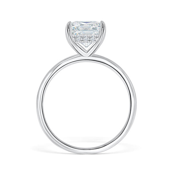 Classic Radiant Cut Sterling Silver Solitaire Engagement Ring Shineofdiamond