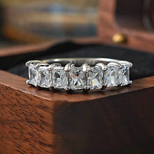 Sparkling Ice Cut Half Eternity Sterling Silver Band Carly Jewelry