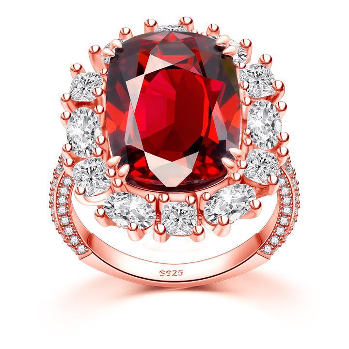 Sparkling Halo Ruby Cushion Cut Party & Engagement Ring Shineofdiamond
