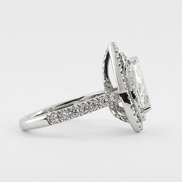 2.0ct Double Halo Pear Cut 925 Sterling Silver Engagement Ring shine of diamond